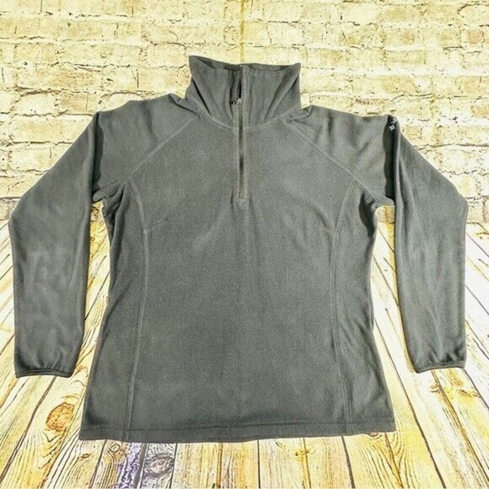 Columbia Sweater Womens Large Black Athletic Outdoor 1/2 Zip Fleece Pullover